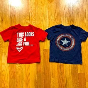 2 Superhero 18 month old shirts